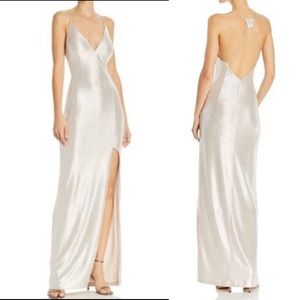 Aidan Mattox-Foiled Metallic Knit-Maxi-Sz 10-NWT